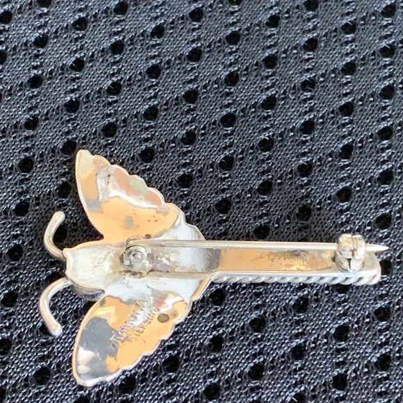 Sterling Malachite Dragonfly Pin. - Picture 6 of 6